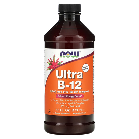 NOW Foods, Ultra B-12, 5,000 mcg, 16 fl oz (473 ml) - Image 1