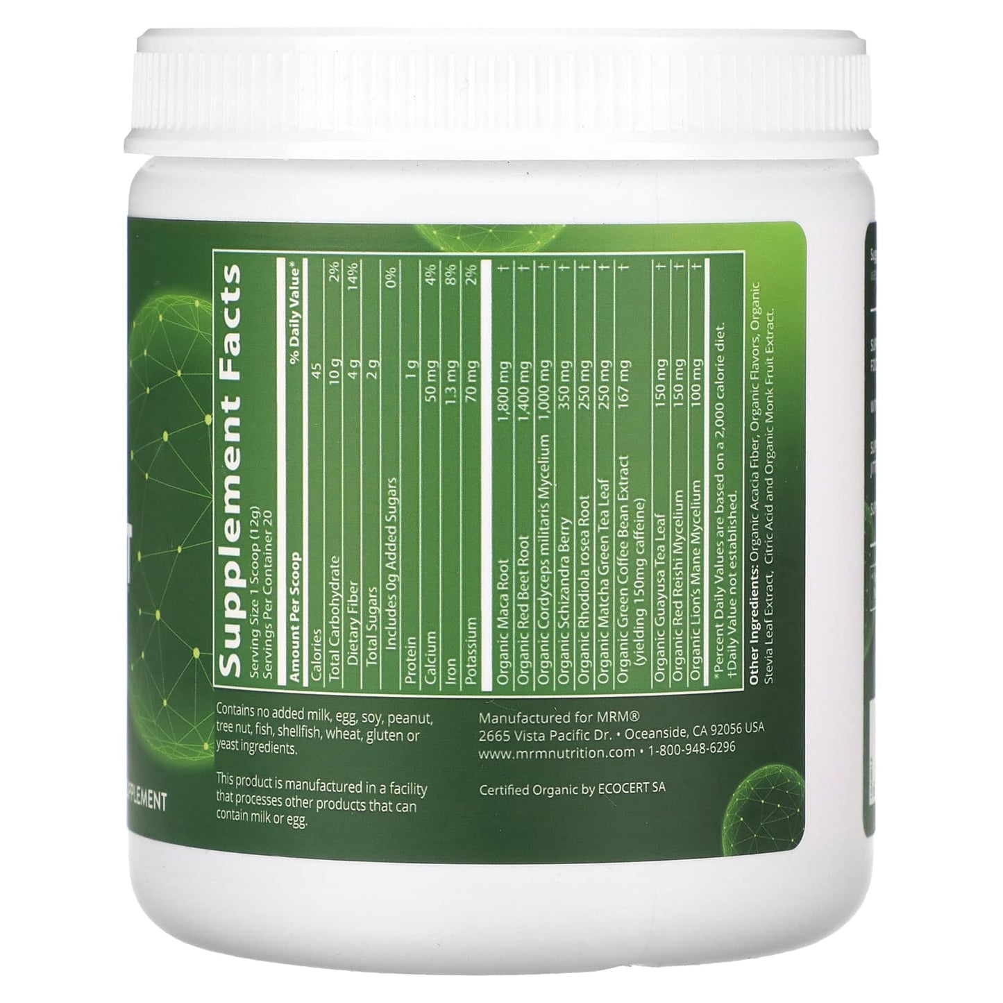 MRM Nutrition, Organic Pre-Workout, Black Cherry, 8.5 oz (240 g) - Image 2
