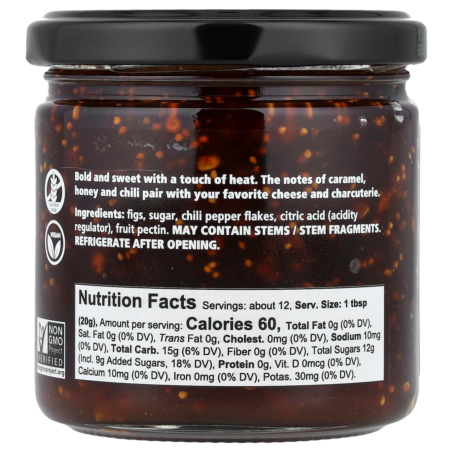 Divina Chili Fig Spread, 9 oz | Vegan, Gluten-Free, Non-GMO - Image 2