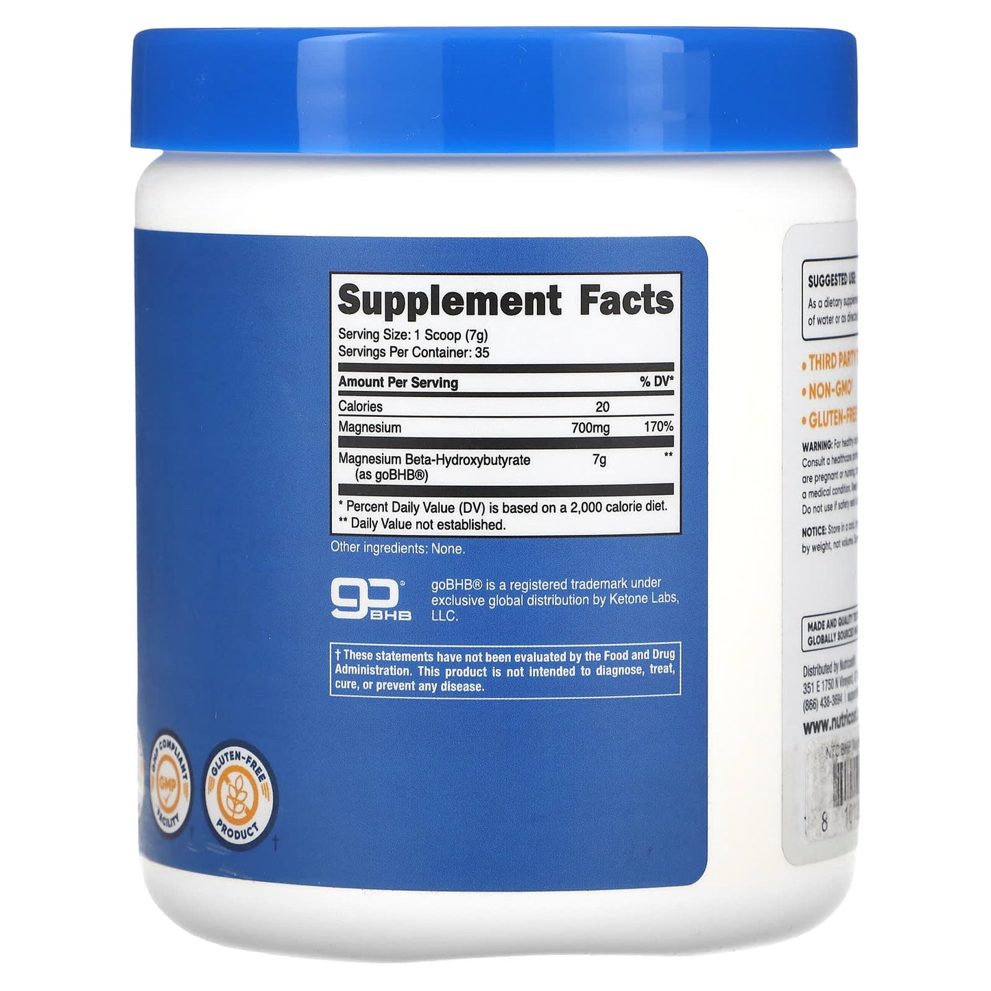 Nutricost, Magnesium BHB, goBHB®,  Unflavored, 8.8 oz (250 g) - Image 2