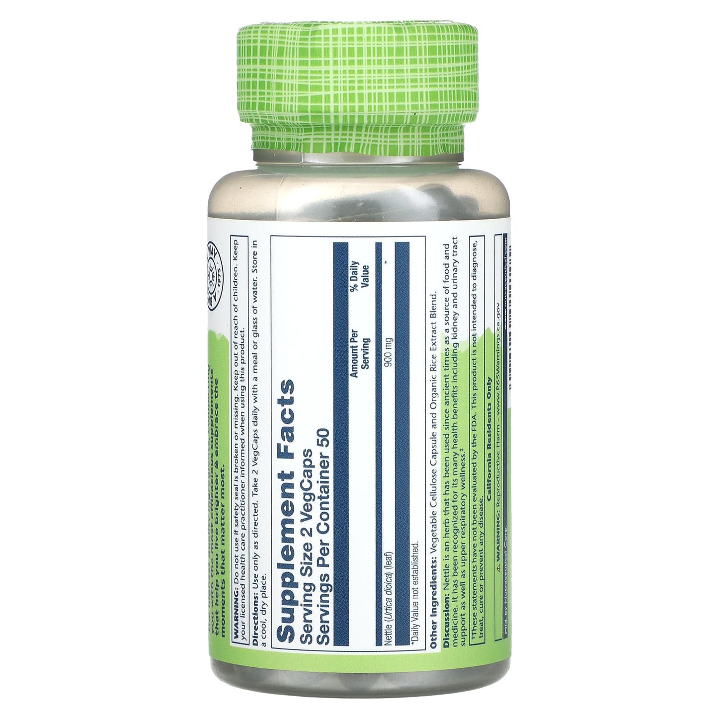 Solaray, True Herbs Nettle, 100 VegCaps (300 mg per Capsule) - Image 2