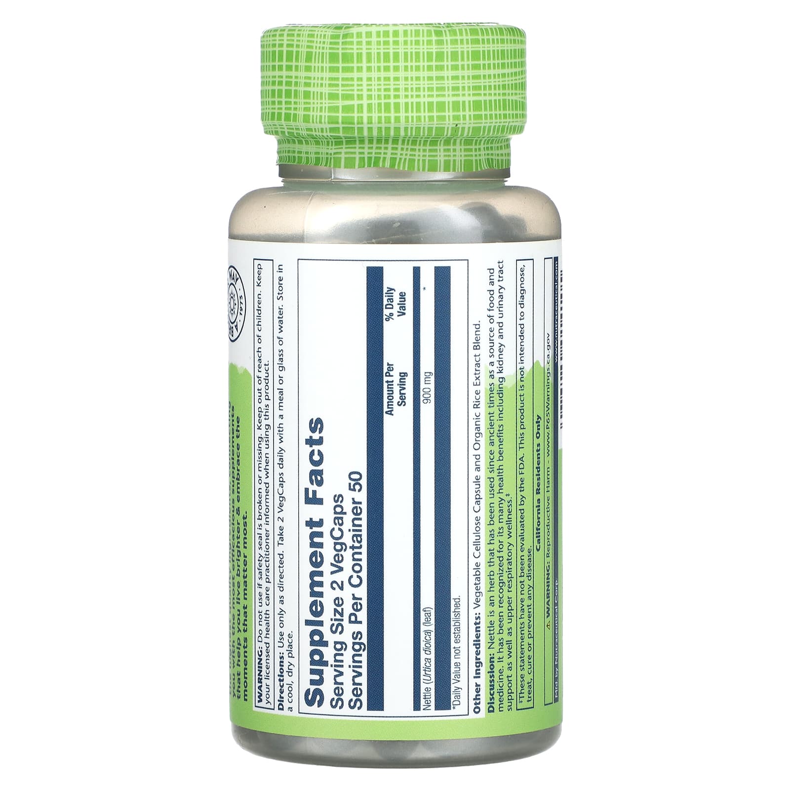 Solaray, True Herbs Nettle, 100 VegCaps (300 mg per Capsule) - Image 2