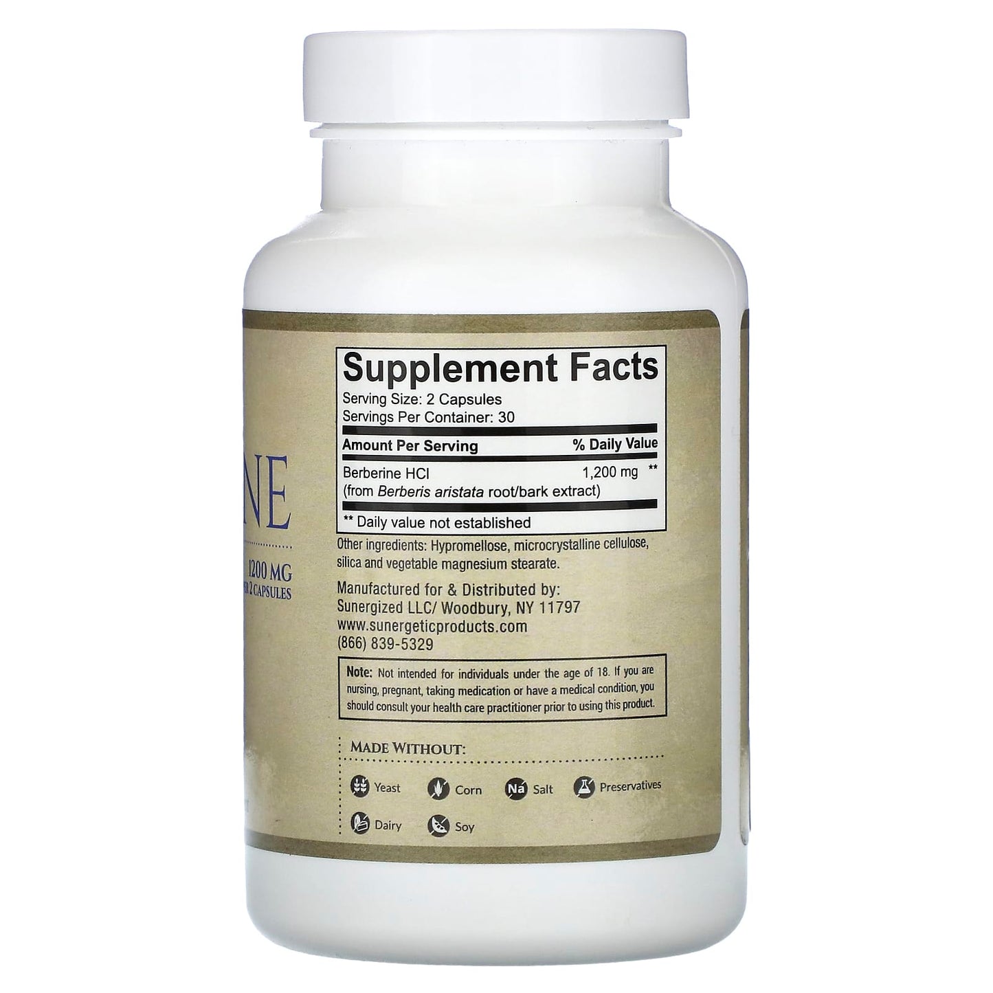 Sunergetic, Berberine, 60 Capsules (600 mg per Capsule) - Image 2