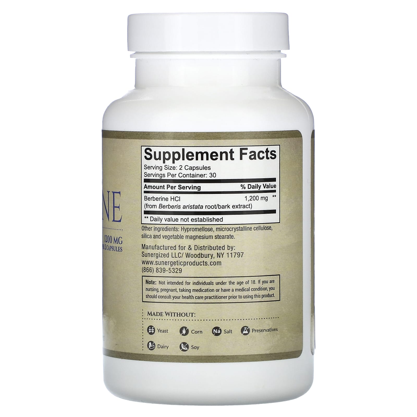 Sunergetic, Berberine, 60 Capsules (600 mg per Capsule) - Image 2