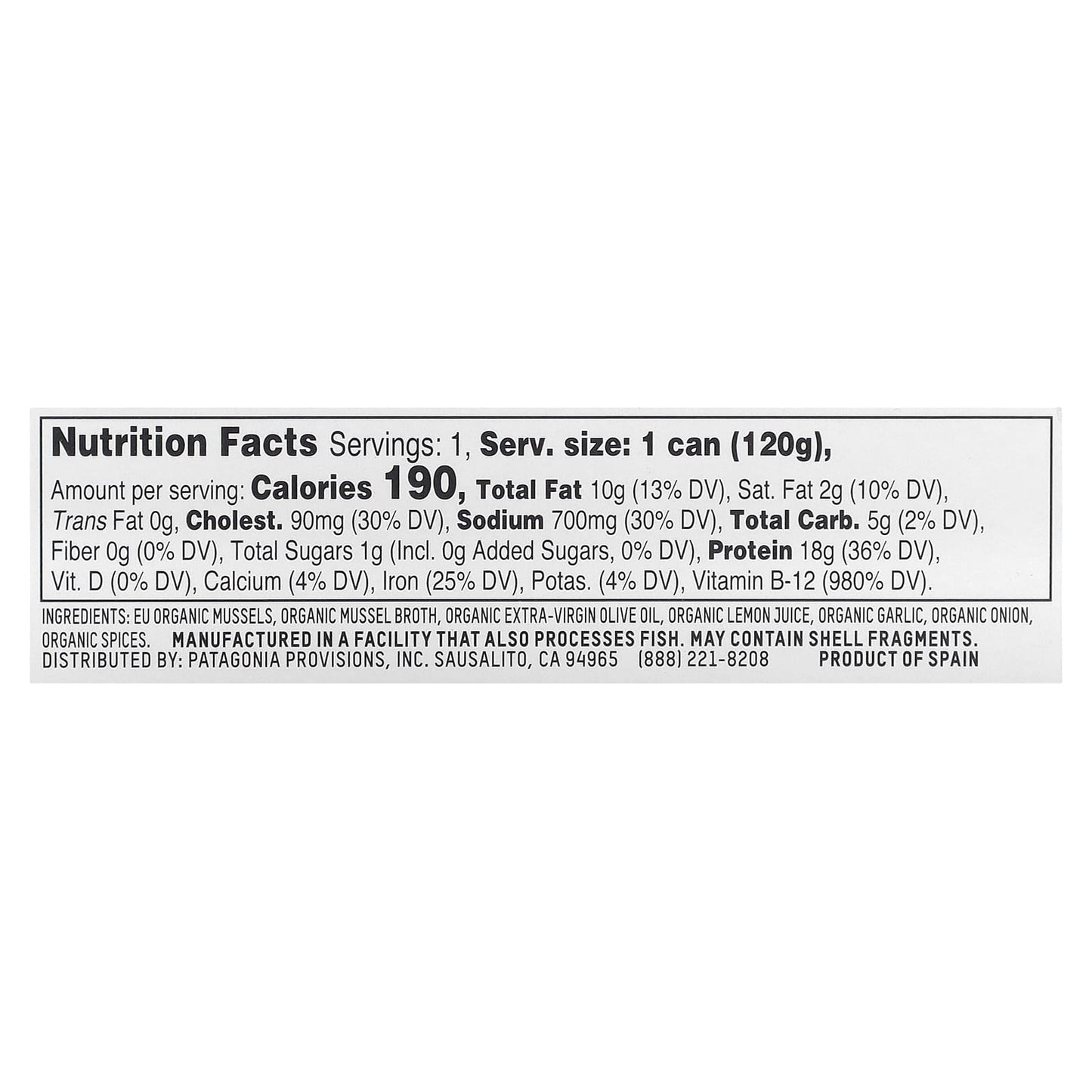Patagonia Provisions, Lemon Herb Mussels In Organic Extra-Virgin Olive Oil + Broth, 4.2 oz (120 g) - Image 2