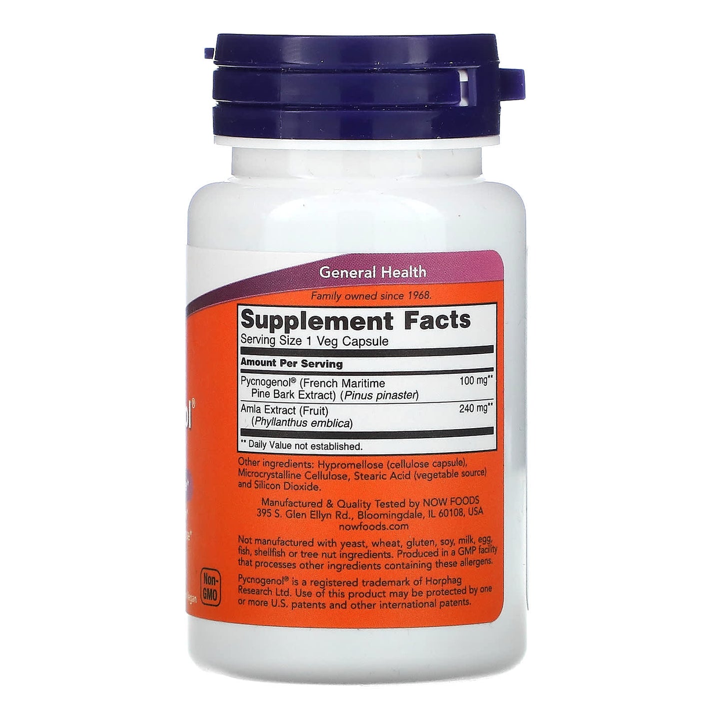 NOW Foods, Pycnogenol, 100 mg, 60 Veg Capsules - Image 2