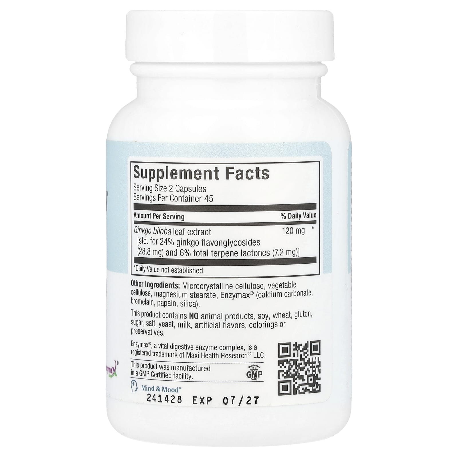 Maxi Health, Maxi Ginkgo Biloba™, 90 Maxicaps - Image 2
