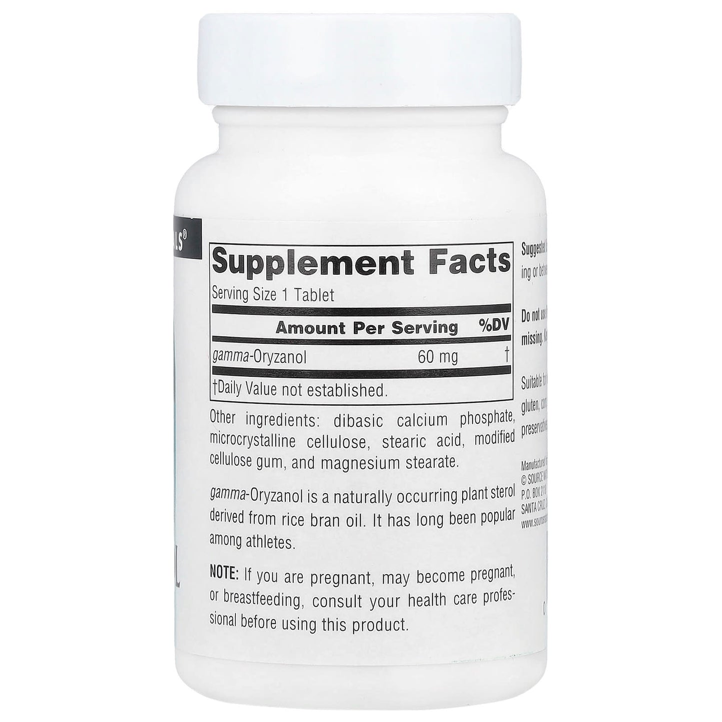 Source Naturals, Athletic Series, Gamma Oryzanol, 60 mg, 200 Tablets - Image 2