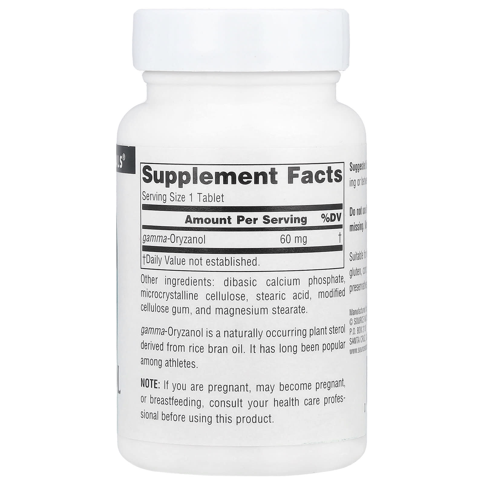 Source Naturals, Athletic Series, Gamma Oryzanol, 60 mg, 200 Tablets - Image 2