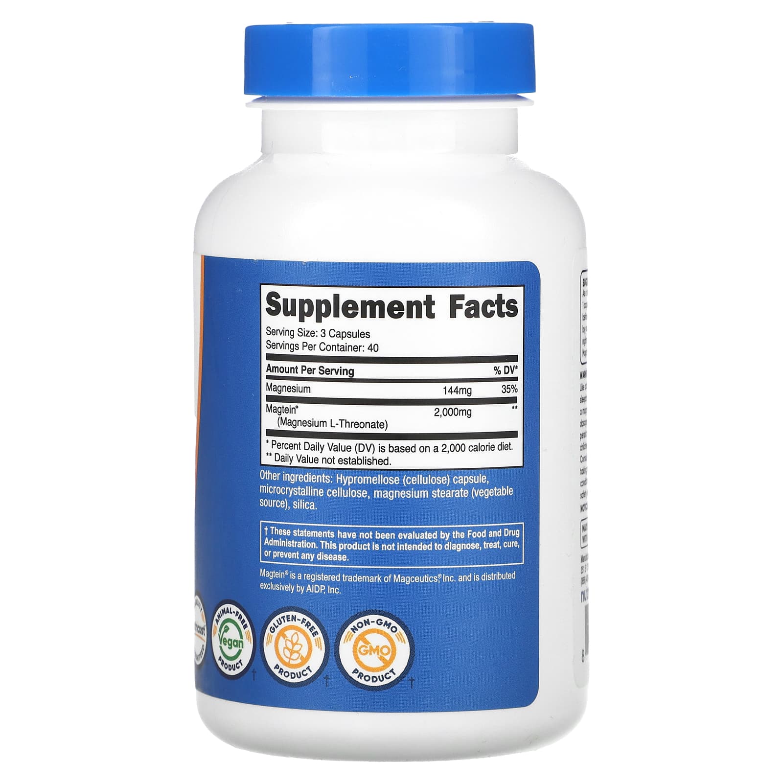 Nutricost, Magtein®, Magnesium L-Threonate, 120 Capsules (666 mg per Capsule) - Image 2