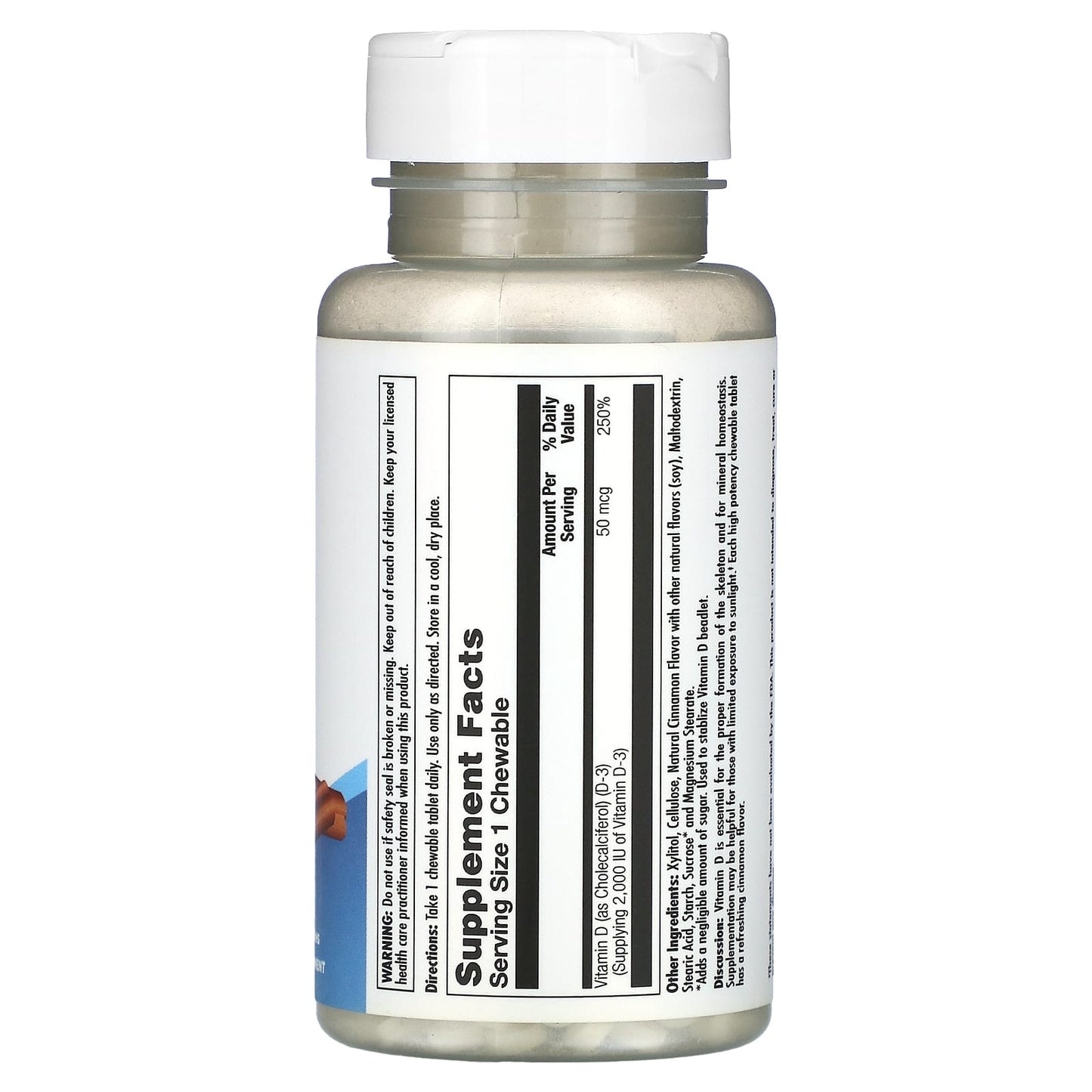 KAL, D-3, Cinnamon, 50 mcg (2,000 IU), 200 Chewables - Image 2