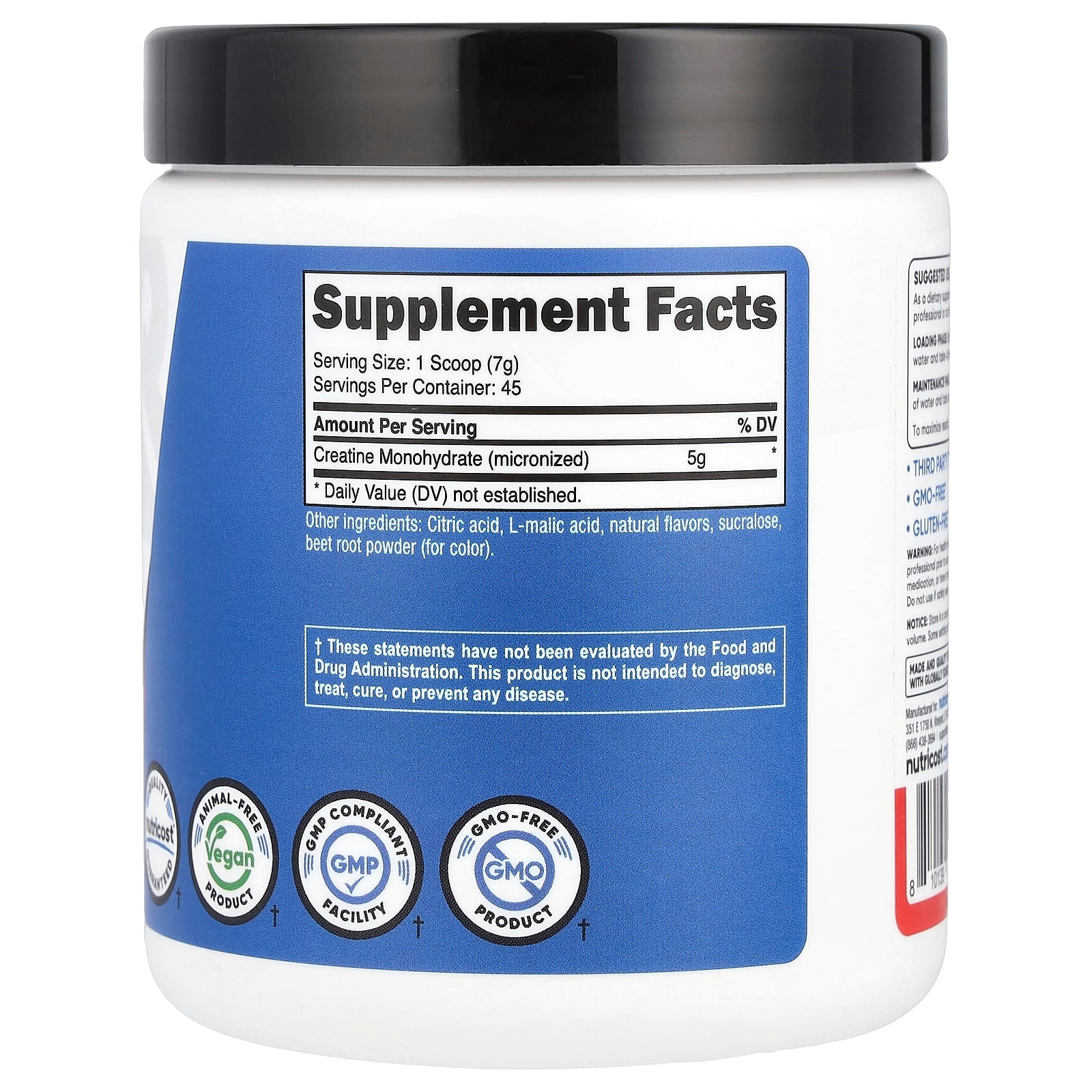 Nutricost, Performance, Creatine Monohydrate, Fruit Punch, 10.7 oz (300 g) - Image 2