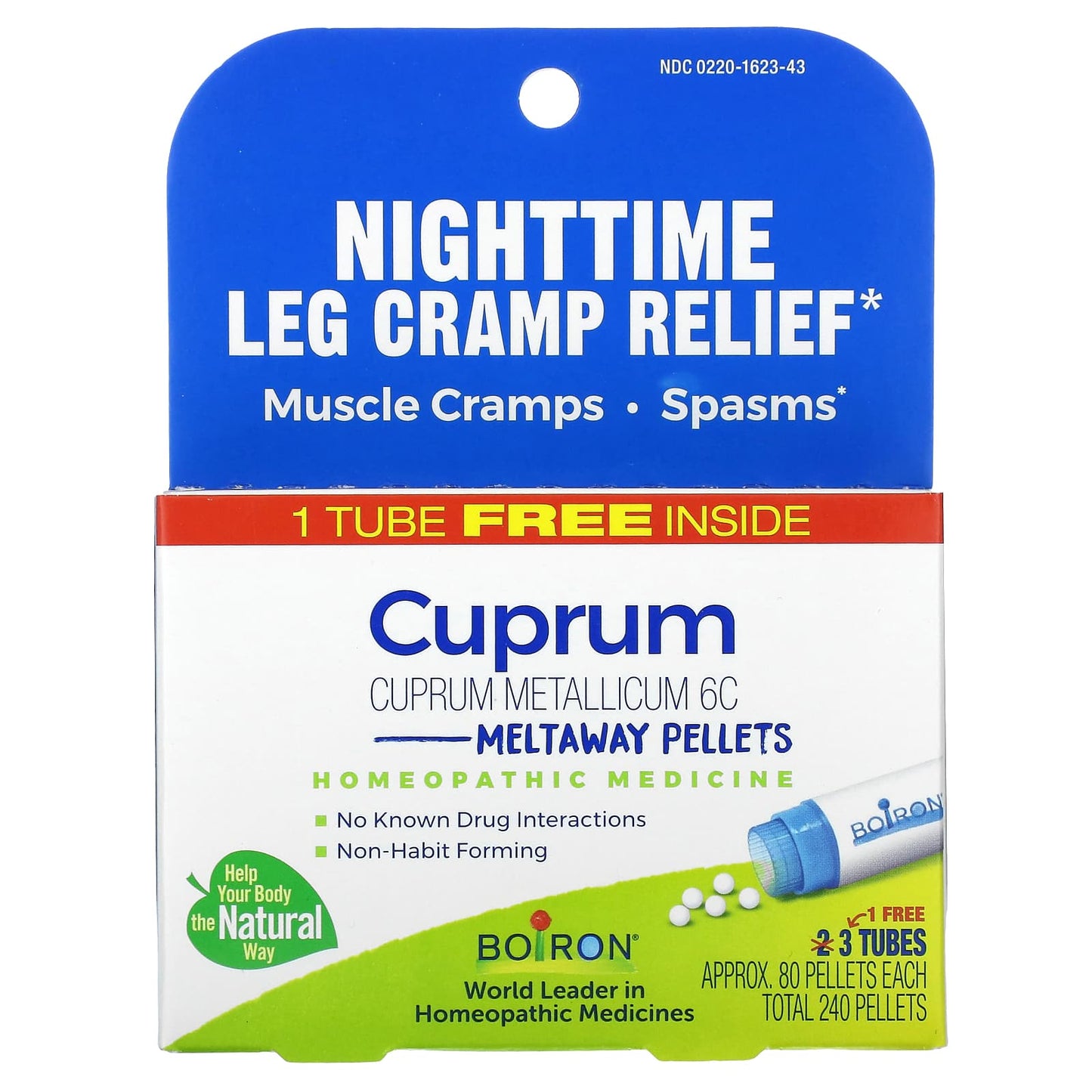 Boiron Cuprum Meltaway Pellets for Nighttime Leg Cramp Relief - Image 1