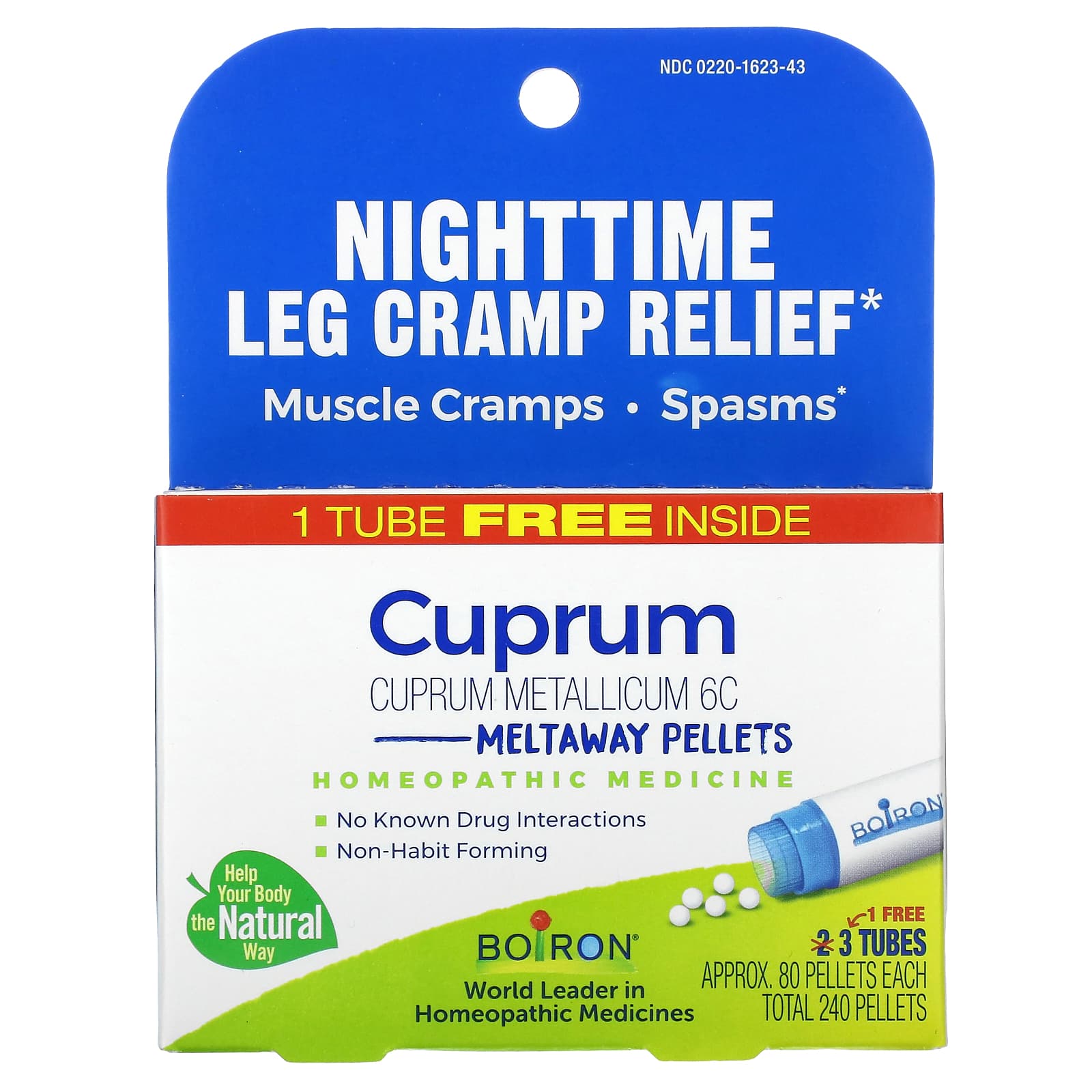 Boiron Cuprum Meltaway Pellets for Nighttime Leg Cramp Relief - Image 1