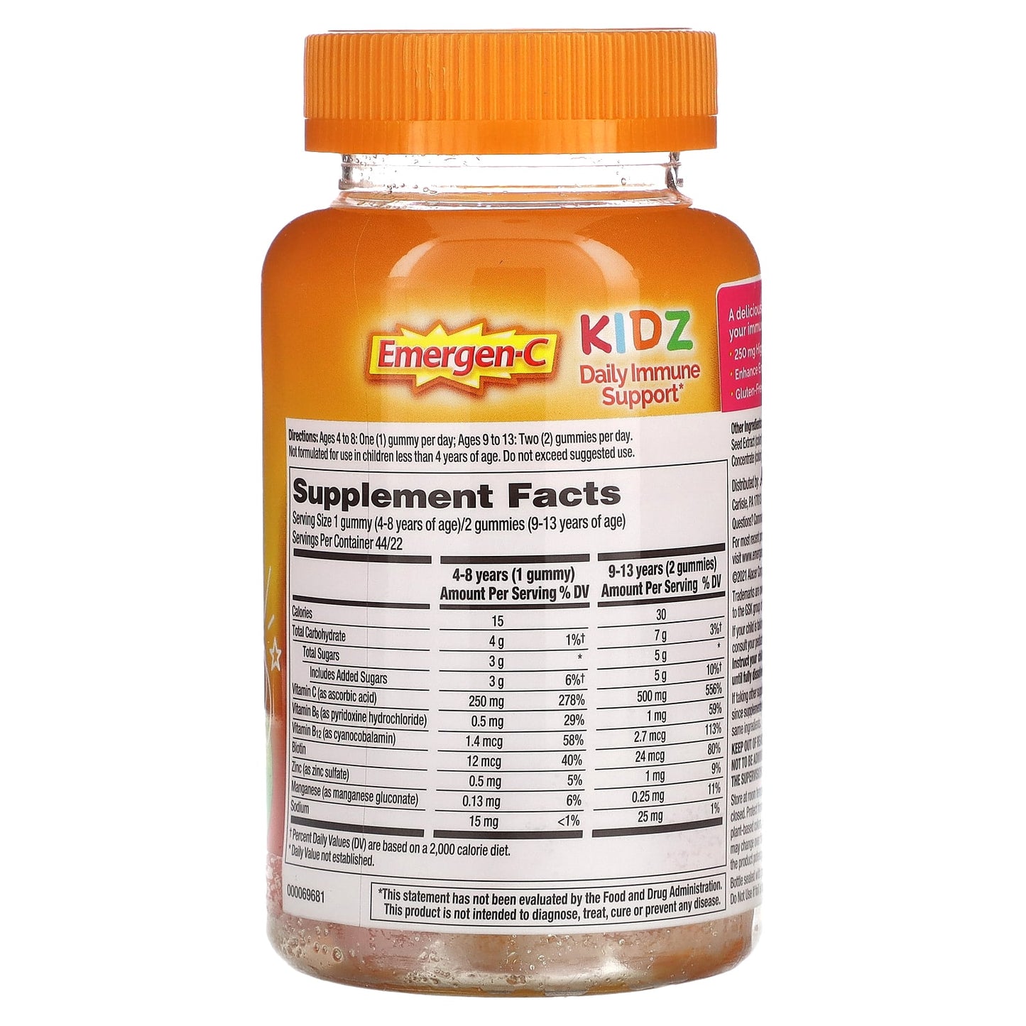 Emergen-C Kids Daily Immune Support, Fruit Fiesta, 44 Gummies for Enhanced Energy - Image 2