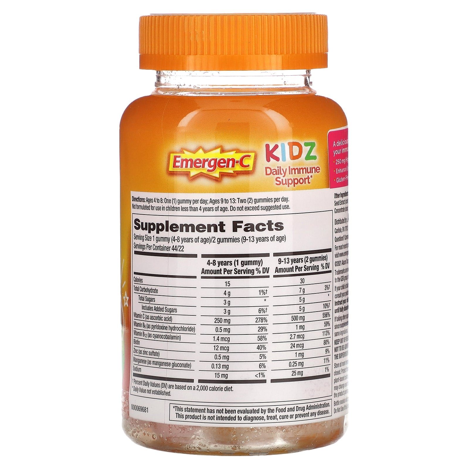 Emergen-C Kids Daily Immune Support, Fruit Fiesta, 44 Gummies for Enhanced Energy - Image 2