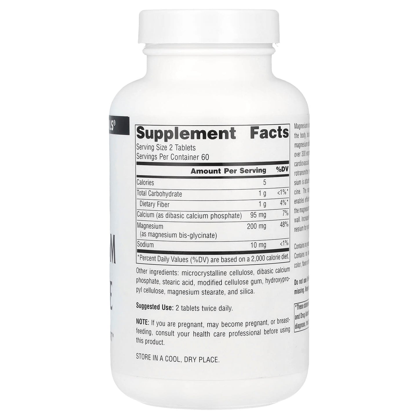 Source Naturals, Magnesium Glycinate, 120 Tablets - Image 2