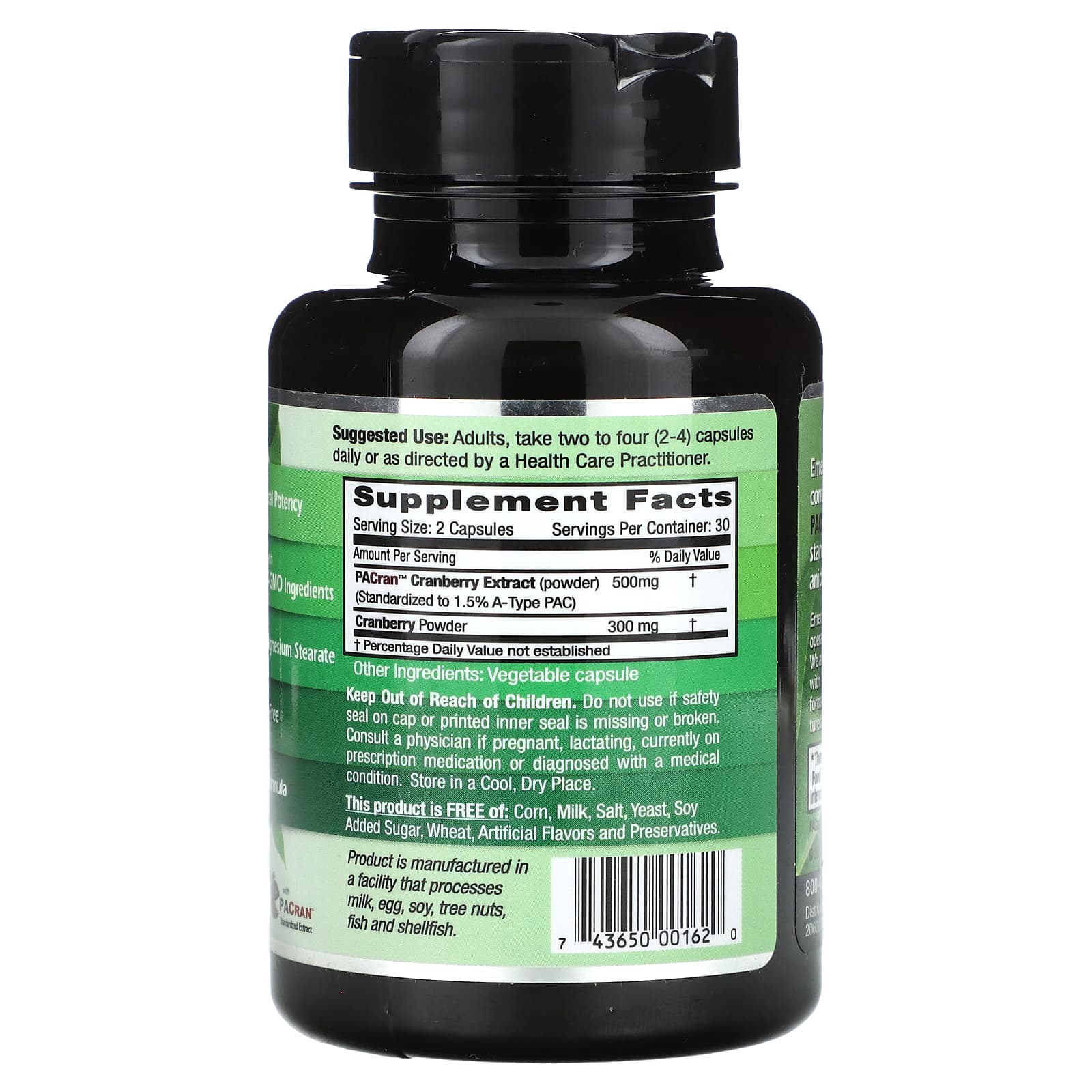 Emerald Labs Cranberry Extract - 60 Capsules (250mg per Capsule) - Image 2
