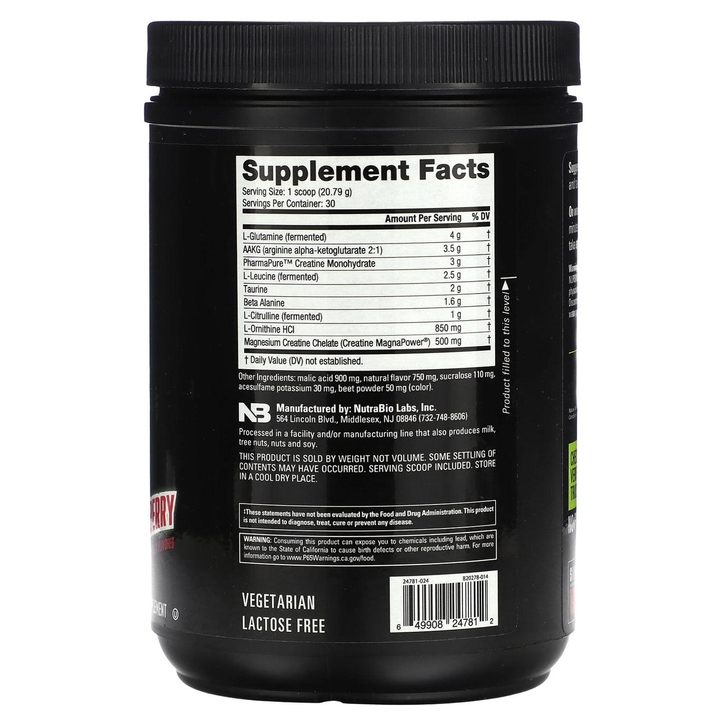 NutraBio, Extreme Nitric Stack, Kiwi Strawberry, 1.38 lb (624 g) - Image 2