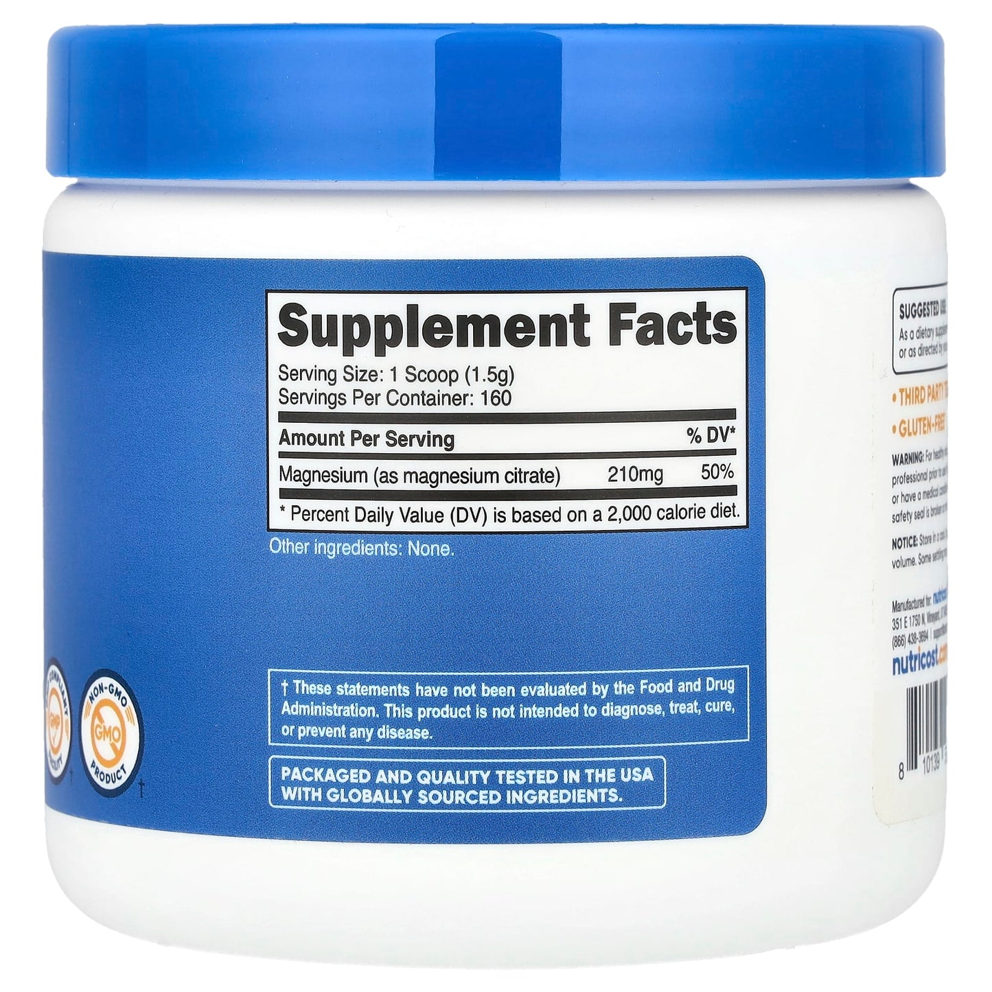 Nutricost, Magnesium Citrate, Unflavored, 8.9 oz (250 g) - Image 2