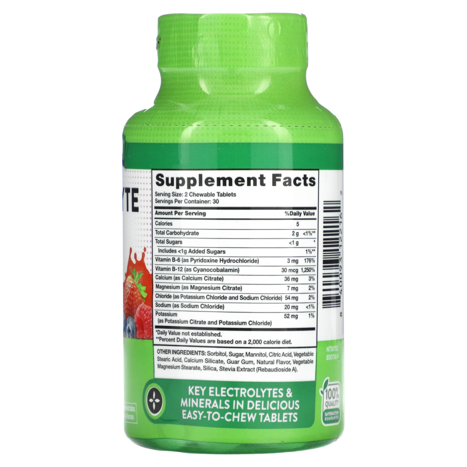 Nature's Truth, Electrolyte Hydration + B Vitamins Chewables, Natural Berry, 60 Chewable Tablets - Image 2