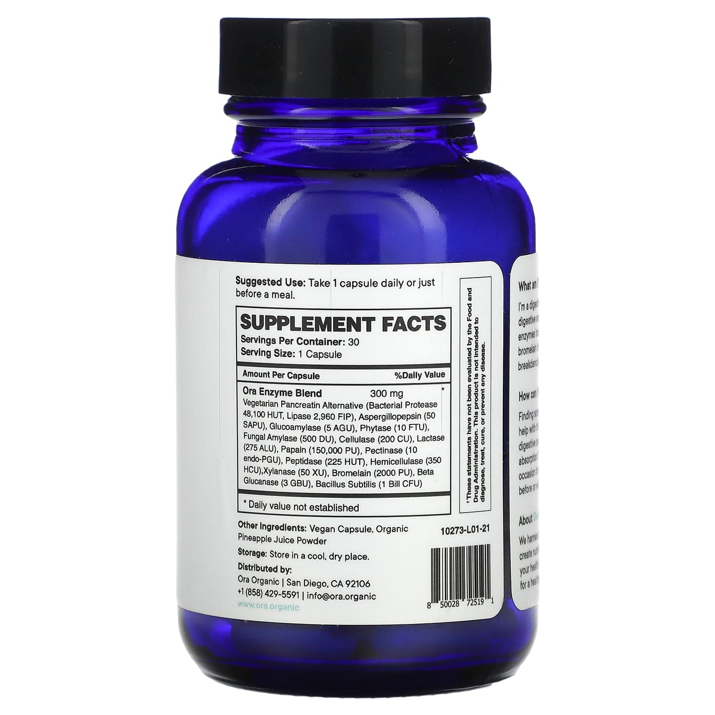 Ora, Break It Down, Digestive Enzymes, 30 Capsules - Image 2