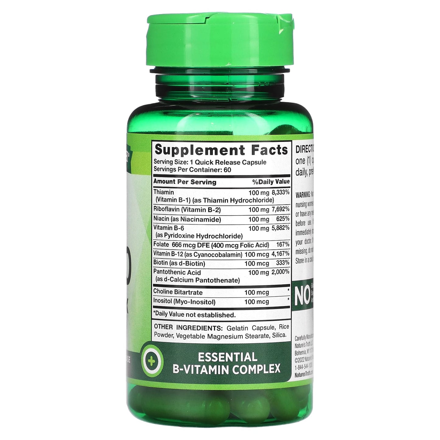 Nature's Truth, Balanced B-100, High Potency, 60 Quick Release Capsules - Image 2