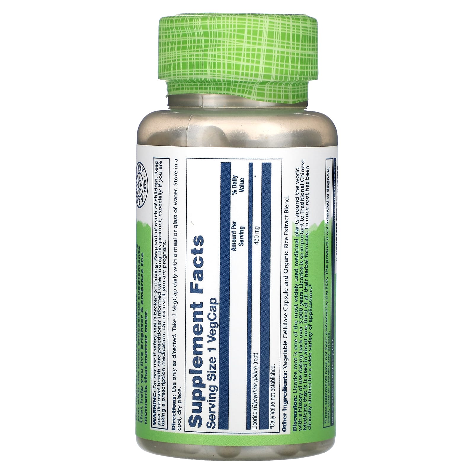 Solaray, True Herbs, Licorice, 450 mg, 100 VegCaps - Image 2
