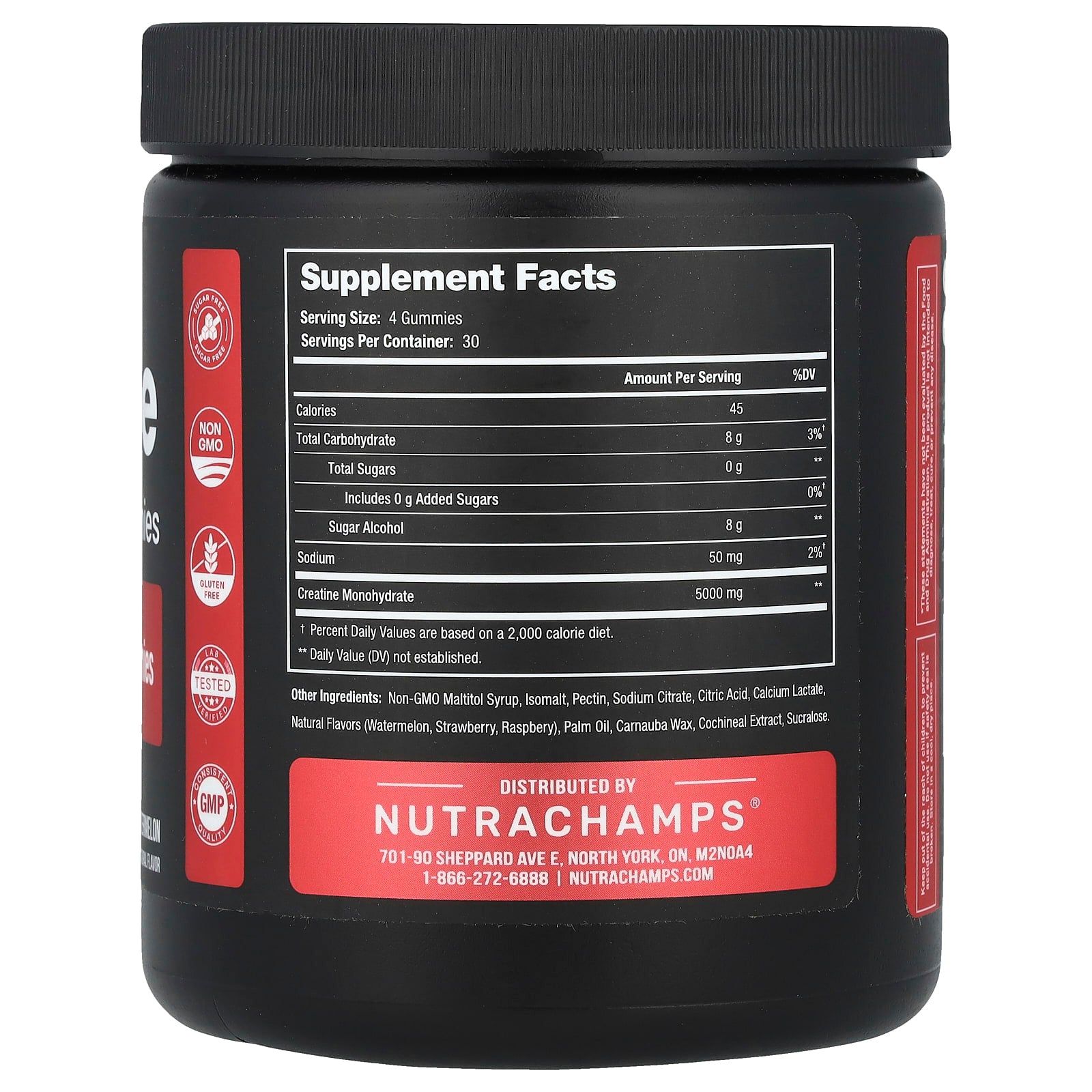 NutraChamps, Creatine Monohydrate Gummies, Watermelon, 120 Gummies (1,250 mg per Gummy) - Image 2