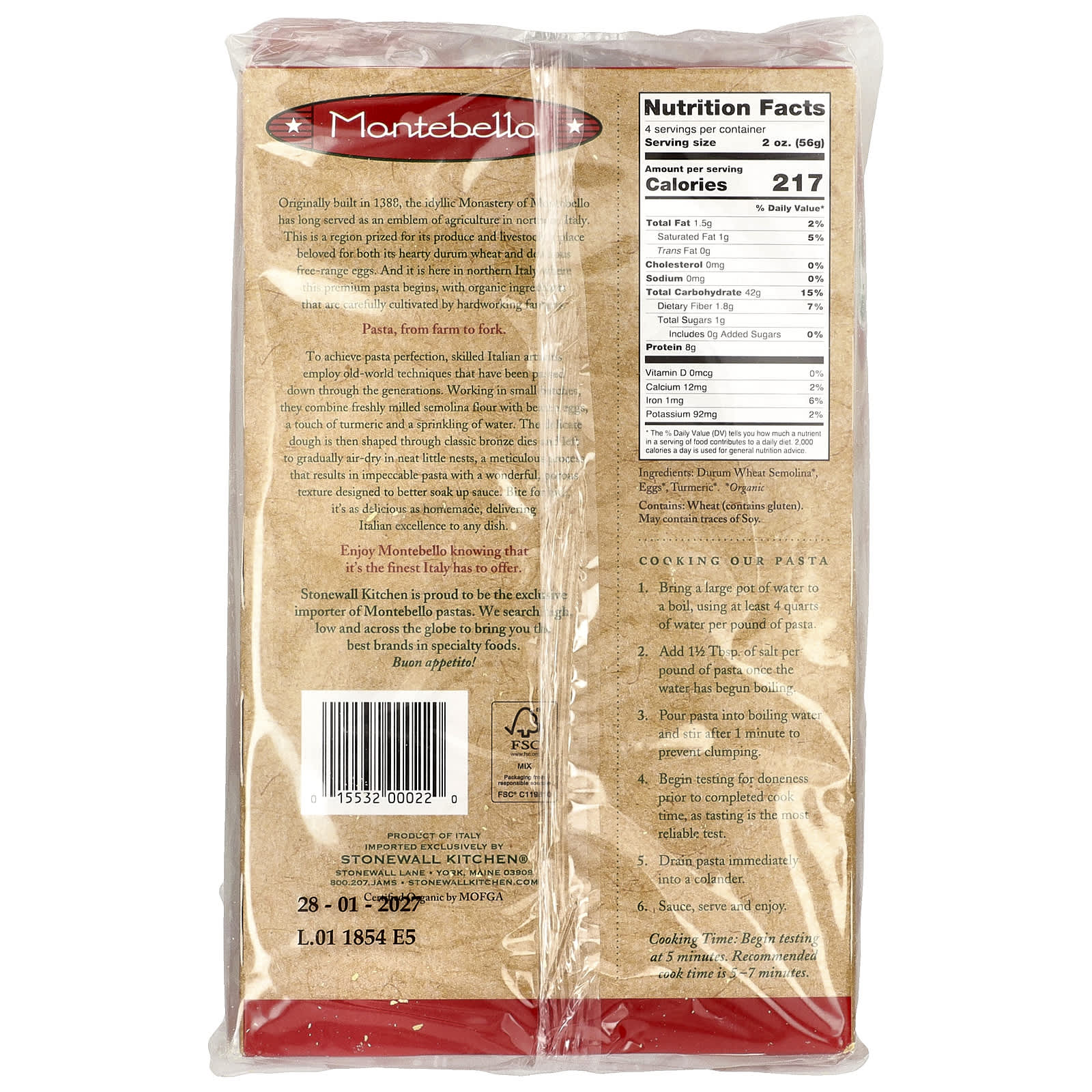 Montebello, Organic Egg Pappardelle, 8.8 oz (250 g) - Image 2
