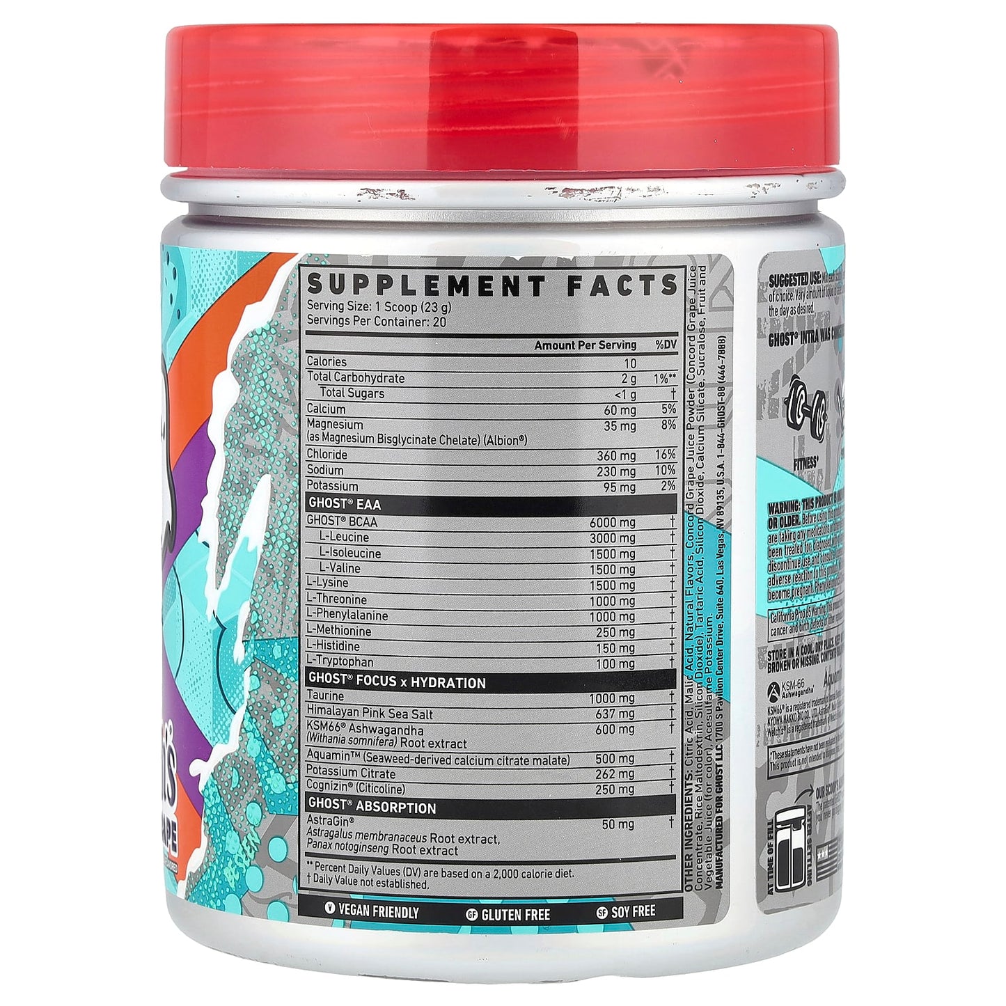 Ghost Intra, Welch's Grape, 16.2 oz - Pre-Workout Hydration - Image 2