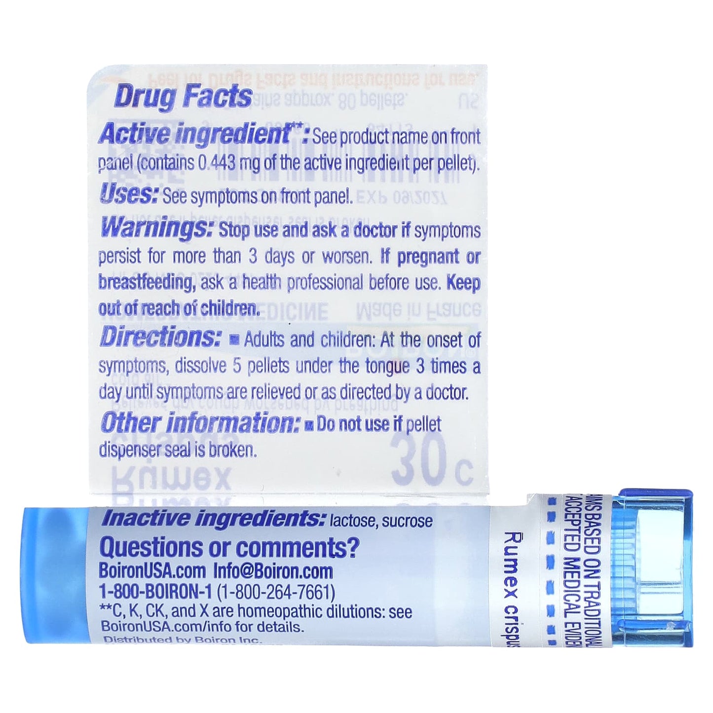 Boiron Rumex Crispus Homeopathic Relief for Dry Cough, 80 Pellets - Image 2
