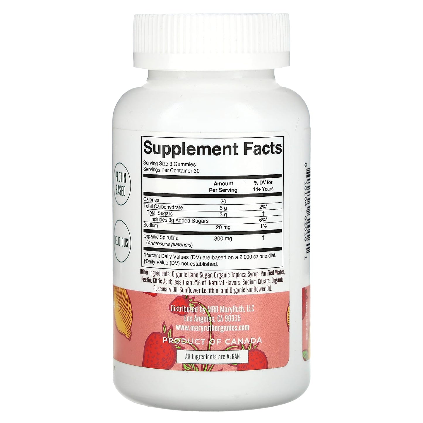 MaryRuth's, Spirulina Gummies, Strawberry Lemonade, 90 Gummies - Image 2
