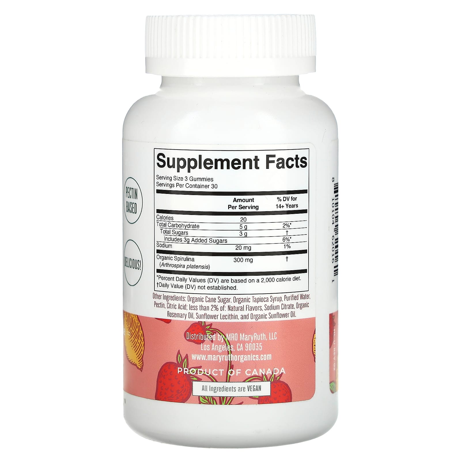 MaryRuth's, Spirulina Gummies, Strawberry Lemonade, 90 Gummies - Image 2