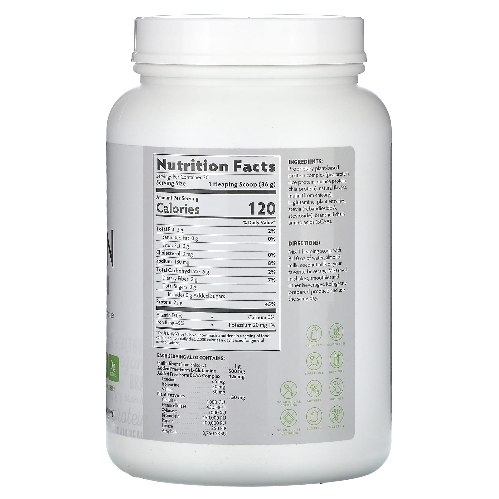 BrainMD Omni Protein Plant-Based Chocolate Powder, 2.38 lbs (1,080g) - Image 2