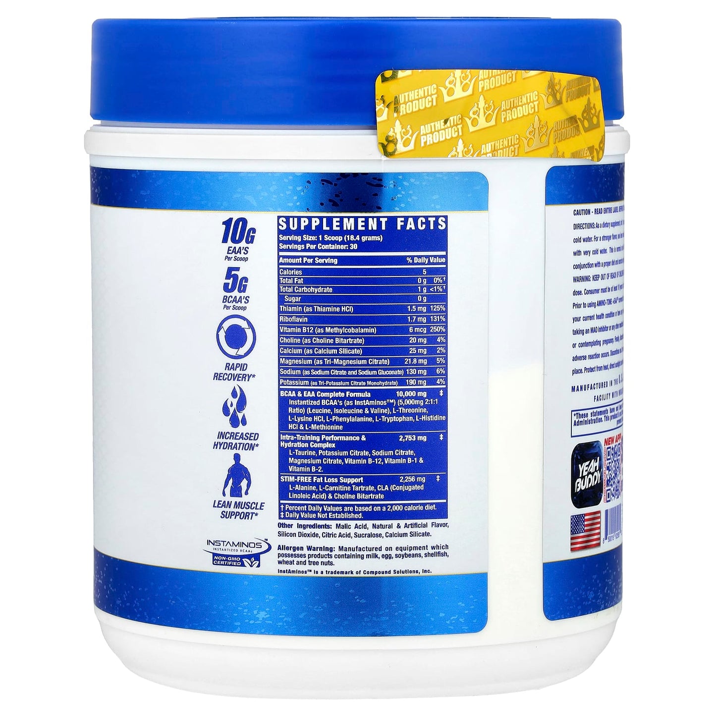 Ronnie Coleman, Signature Series, Amino Tone + EAA™, Pina Colada, 1.2 lb (551 g) - Image 2