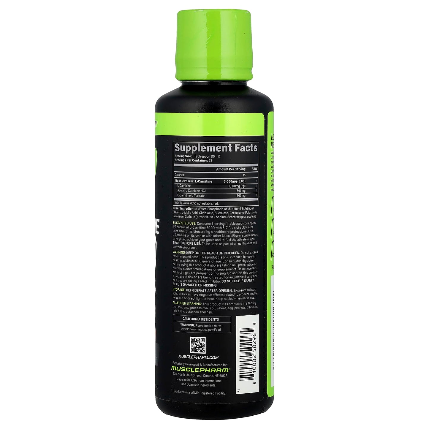 MusclePharm, Select L-Carnitine 3000, Sour Cherry , 16 fl oz (480 ml) - Image 2