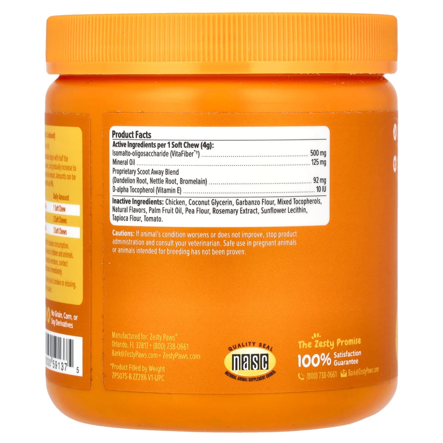 Zesty Paws, Scoot Away Bites, For Dogs, All Ages, Chicken, 90 Soft Chews, 12.7 oz (360 g) - Image 2