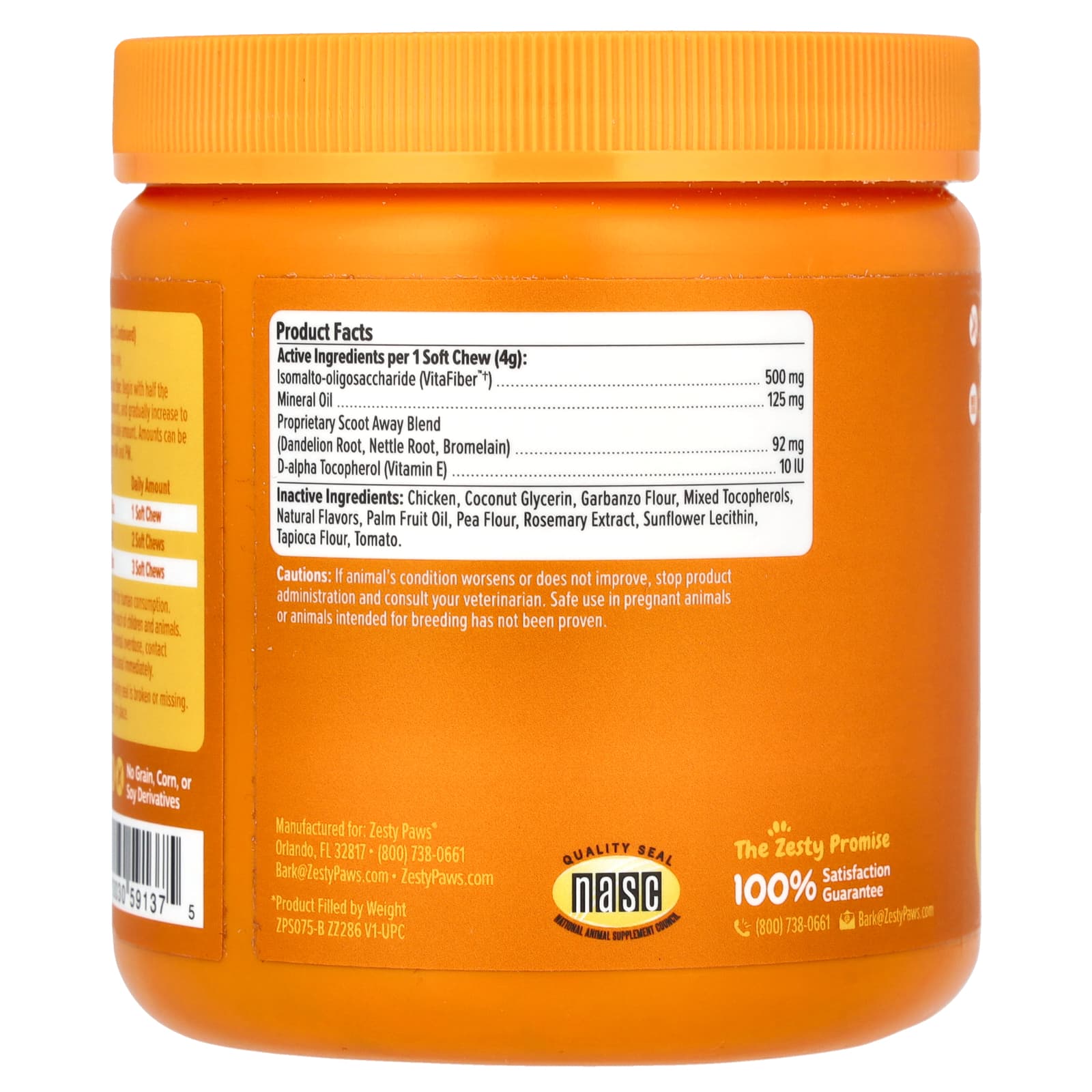 Zesty Paws, Scoot Away Bites, For Dogs, All Ages, Chicken, 90 Soft Chews, 12.7 oz (360 g) - Image 2