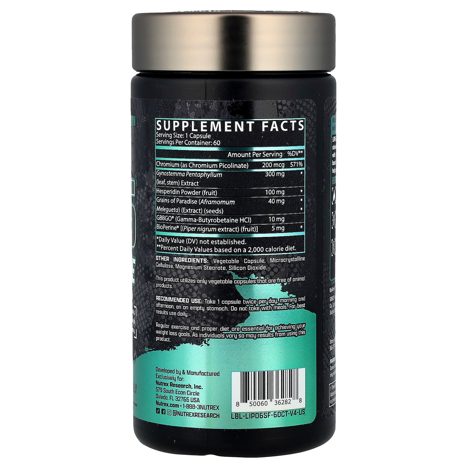 Nutrex Research, Lipo6®, Stim Free, 60 Caps - Image 2
