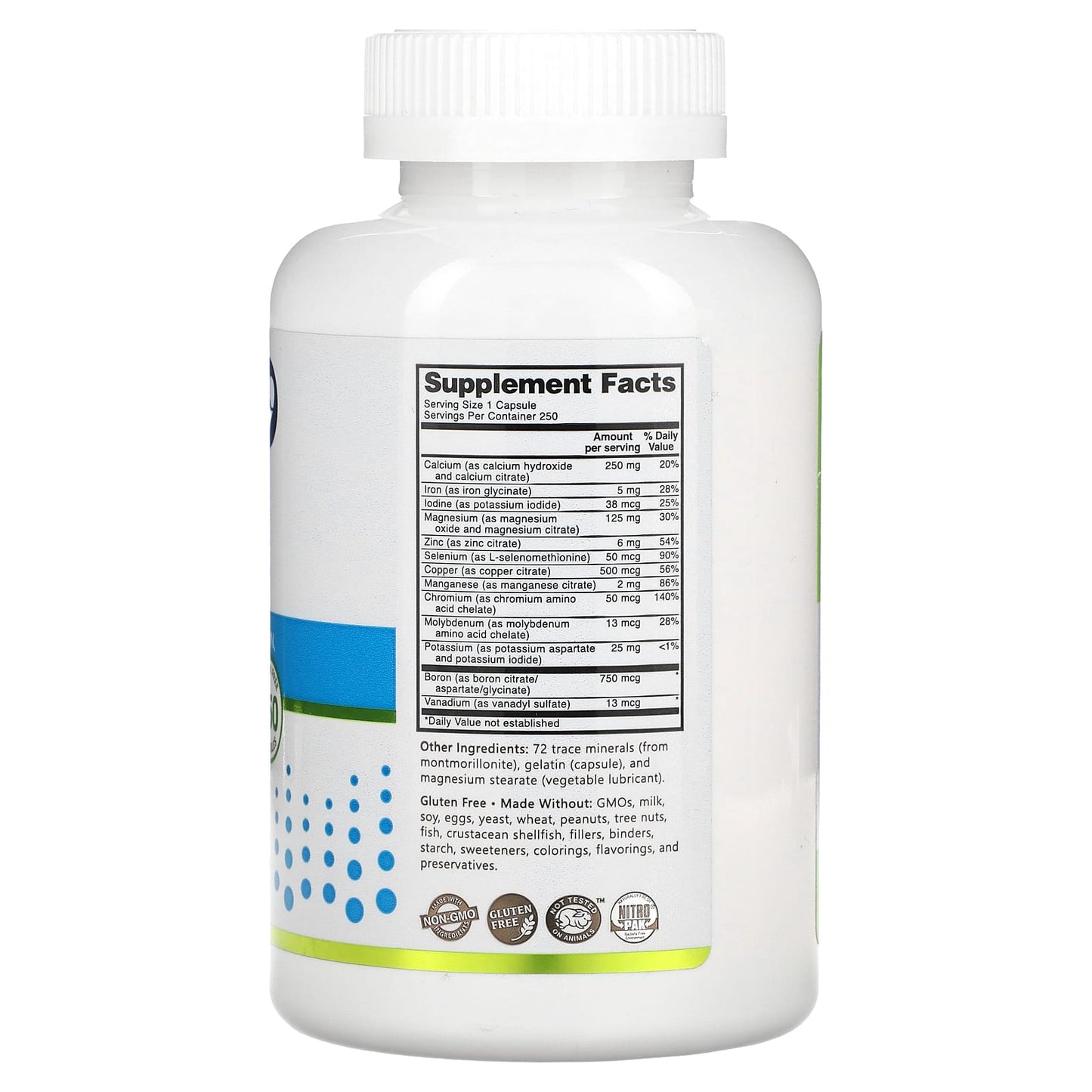 NutriBiotic, Essentials, Multi Mineral, 250 Gluten Free Capsules - Image 2