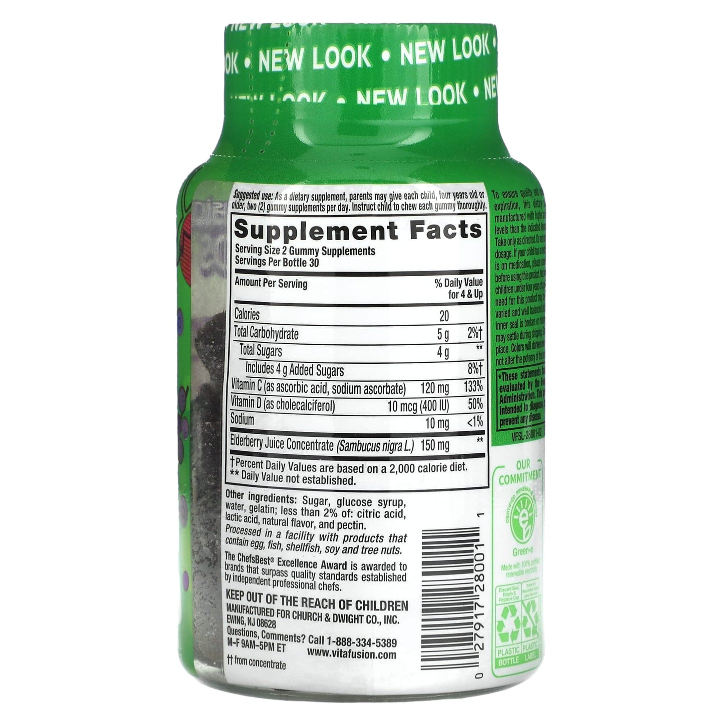 VitaFusion, Kids, Elderberry Gummies, For Ages 4+, Natural Very Berry, 60 Gummies - Image 2