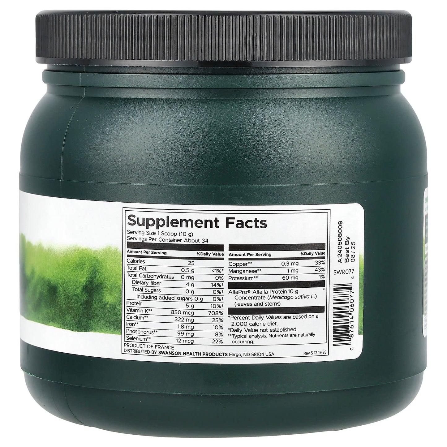 Swanson, AlfaPro® Alfalfa Protein Concentrate, 12 oz (340 g) - Image 2