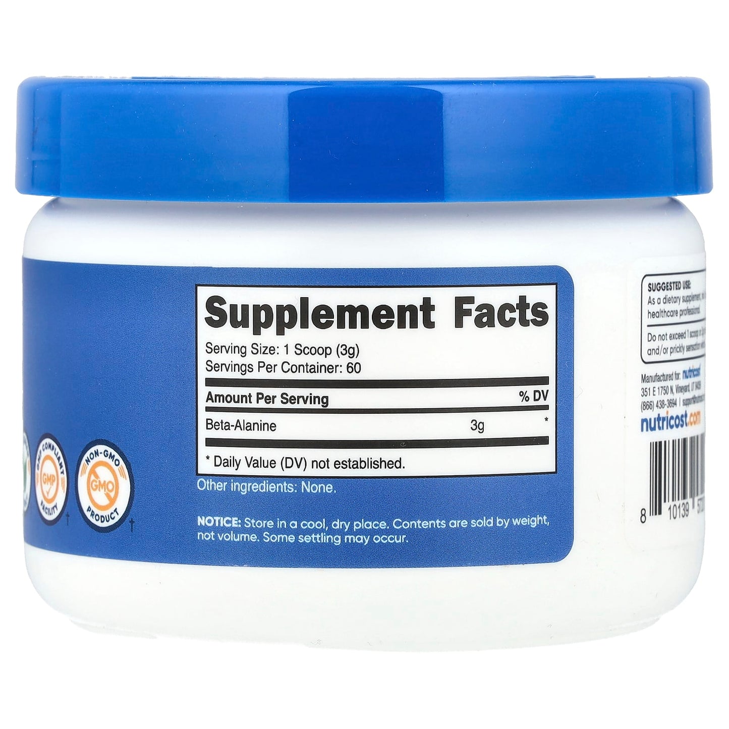 Nutricost, Beta-Alanine, Unflavored, 6.4 oz (180 g) - Image 2