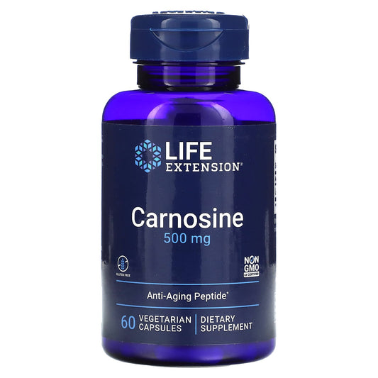 Life Extension, Carnosine, 500 mg, 60 Vegetarian Capsules - Image 1