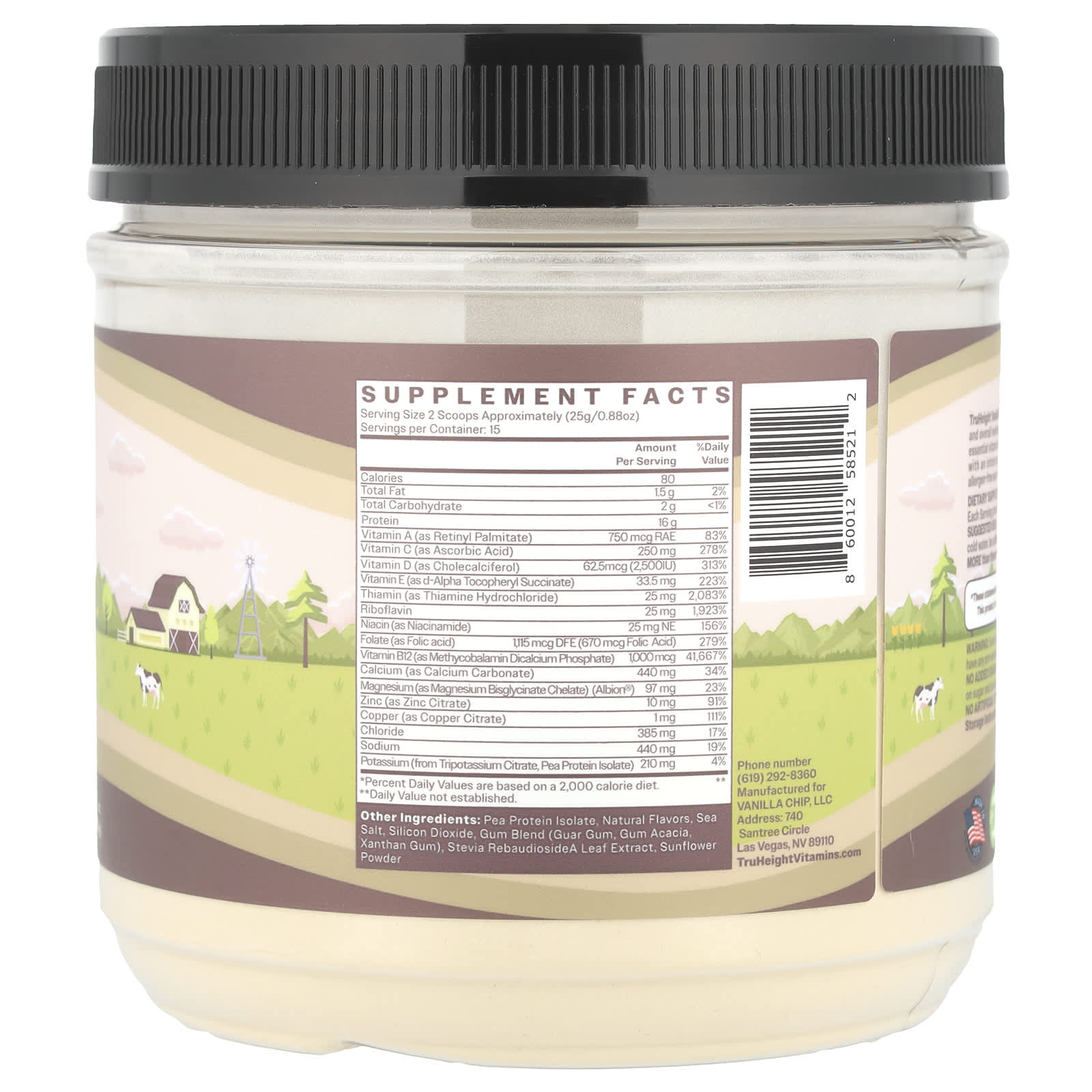 TruHeight, Kids and Teens Growth Pea Protein Shake, For Kids 5+, Vanilla, 0.82 lbs (374 g) - Image 2