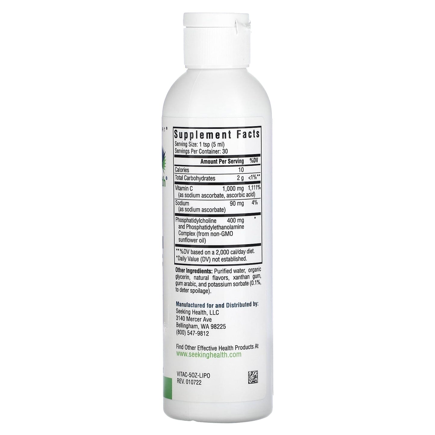 Seeking Health, Optimal Liposomal Vitamin C, Natural Lemon, 1,000 mg, 5 fl oz (150 ml) - Image 2