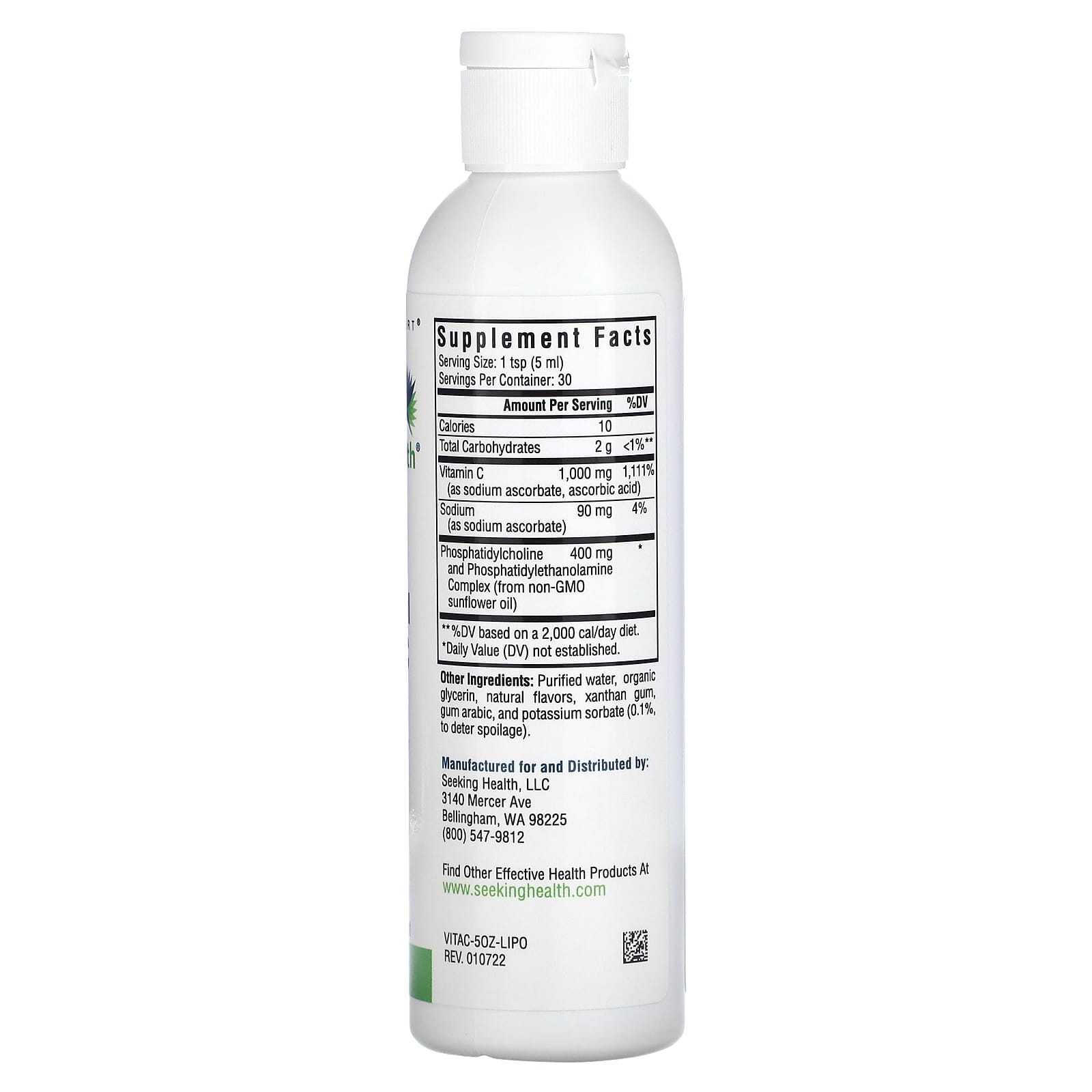 Seeking Health, Optimal Liposomal Vitamin C, Natural Lemon, 1,000 mg, 5 fl oz (150 ml) - Image 2