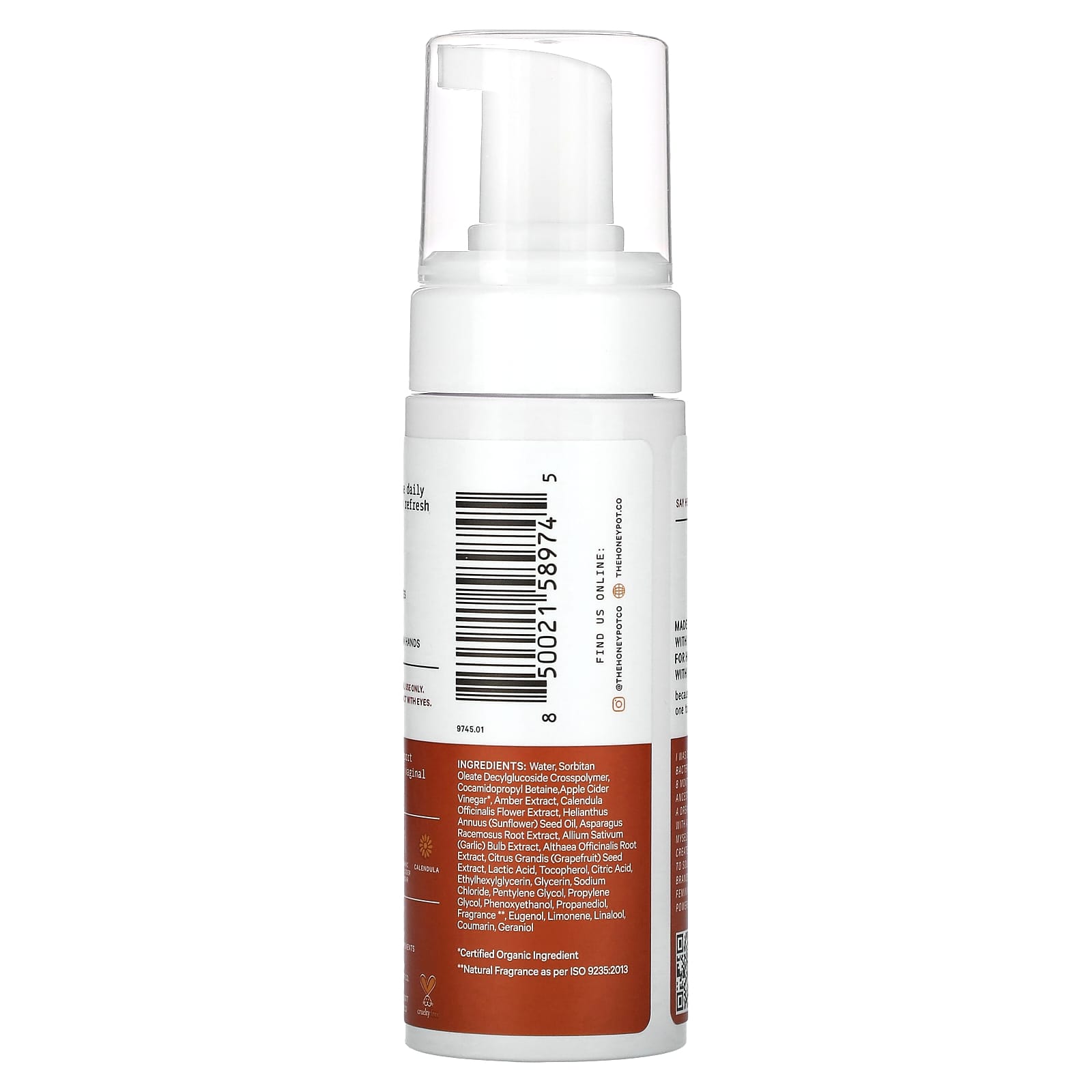 The Honey Pot Company, Amber Sandalwood Foaming Wash, 5.51 fl oz (163 ml) - Image 2
