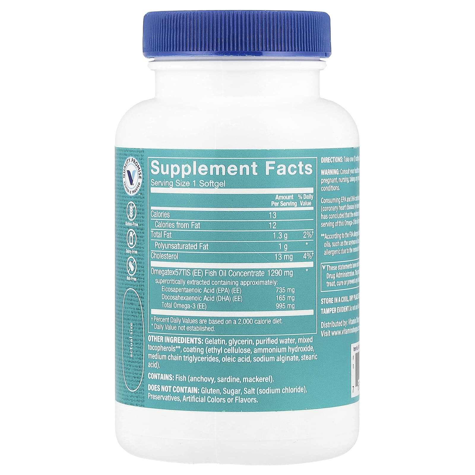 The Vitamin Shoppe, Super Omega-3 Fish Oil, 60 Softgels - Image 2